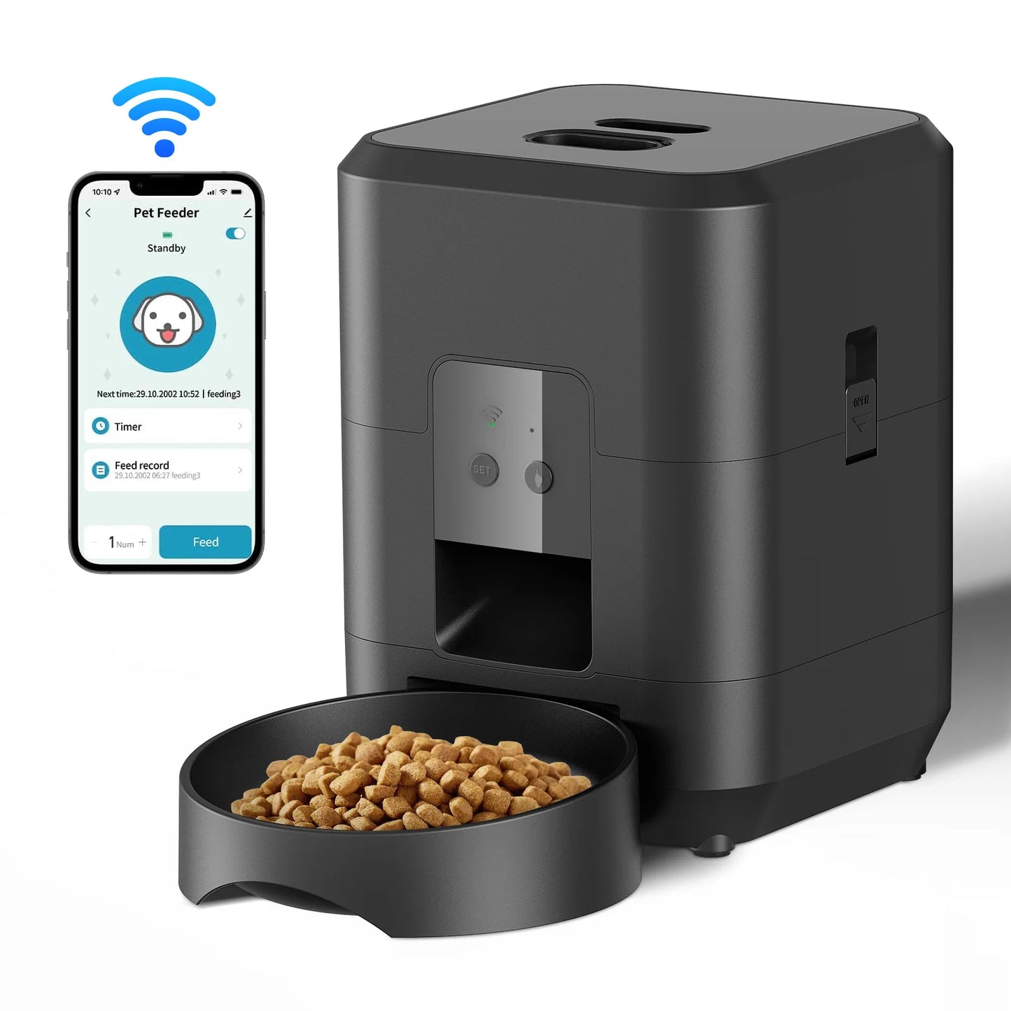 2L Automatic Pet Feeder with App Control & Camera — WiFi Timed Food Dispenser for Cats & Dogs