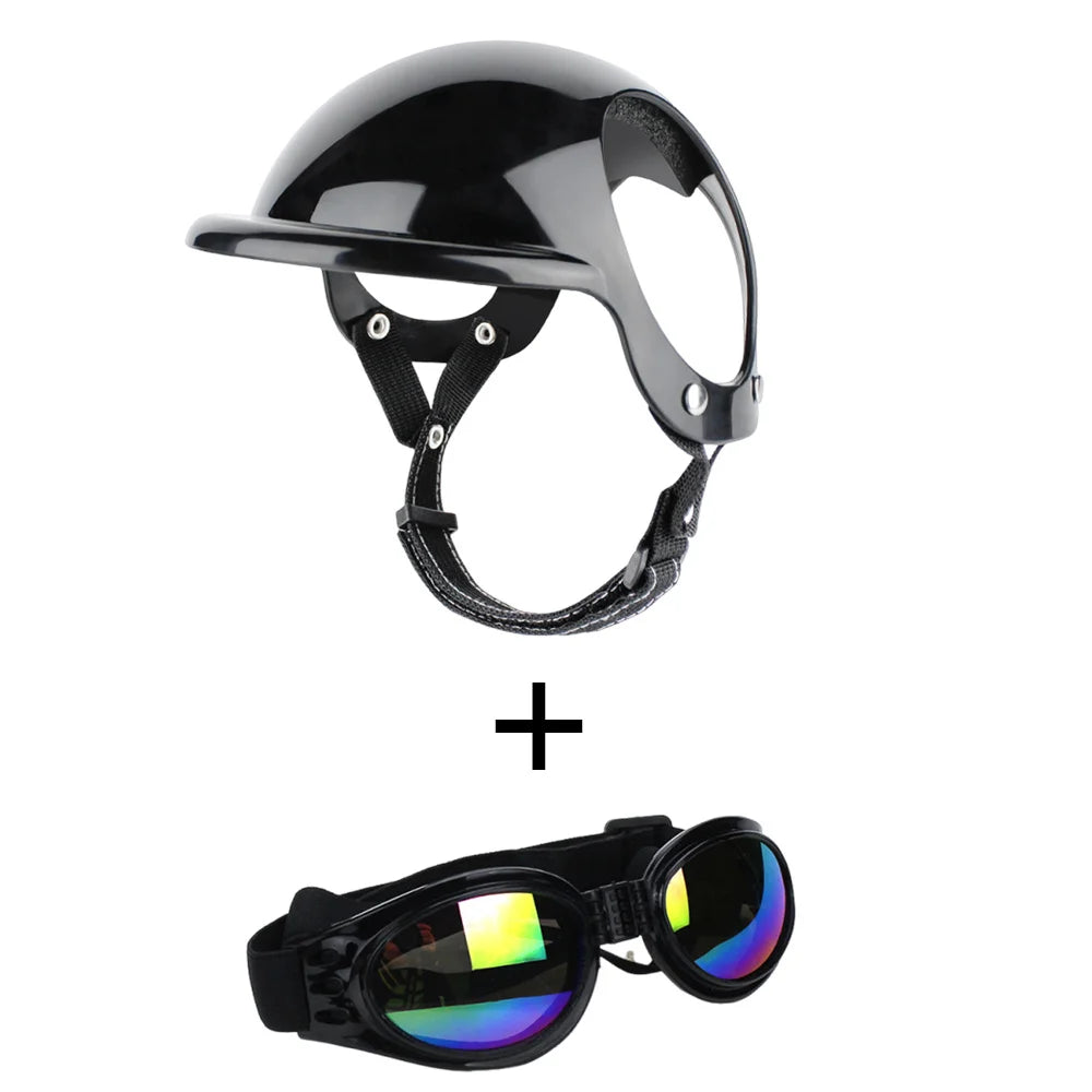 Cool Pet Dog Safety Helmet for Small Medium Dogs French Bulldog Doberman Pinscher Adjustable Motorcycle Helmets Pet Accessories