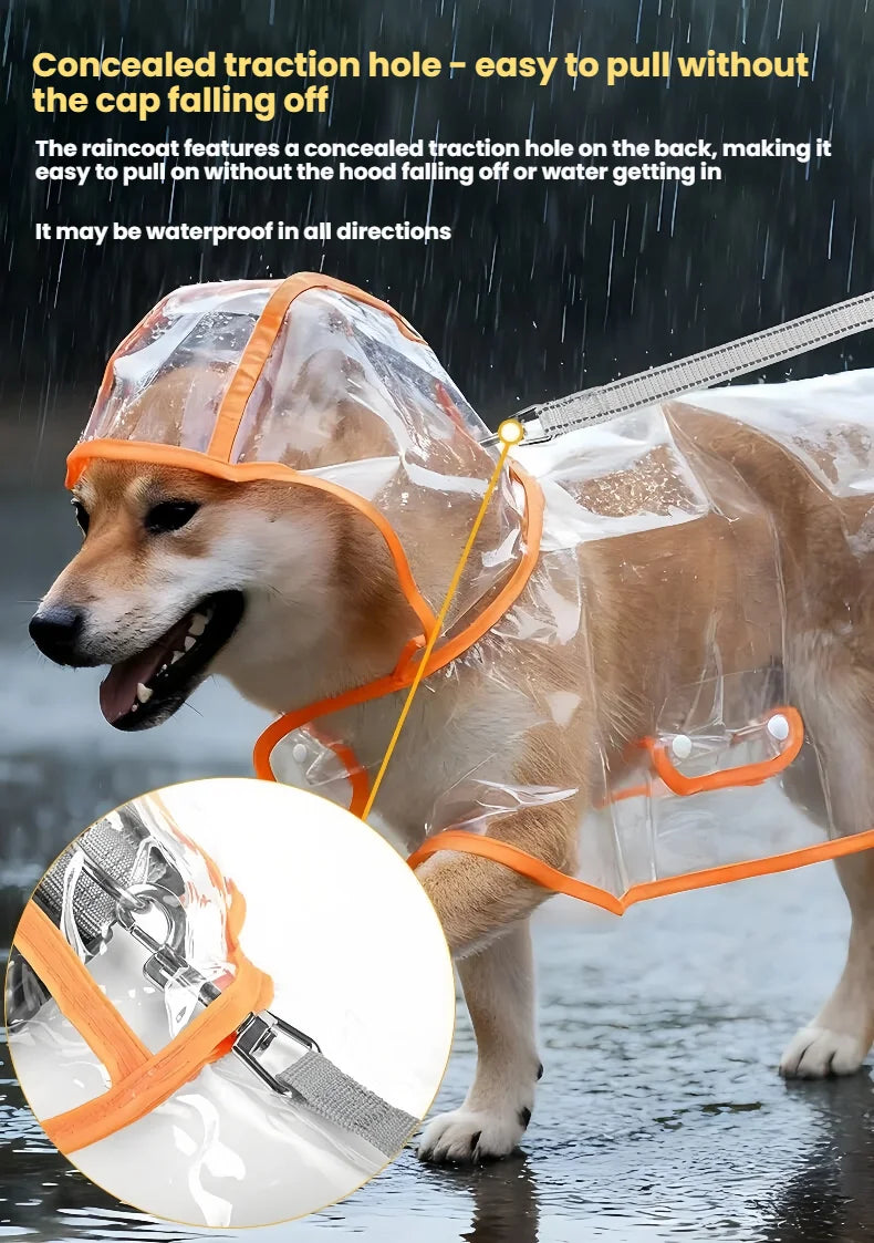 Imperméable transparent pour chiens et chats, cape poncho | Manteau de pluie coupe-vent pour petits chiens et chiots