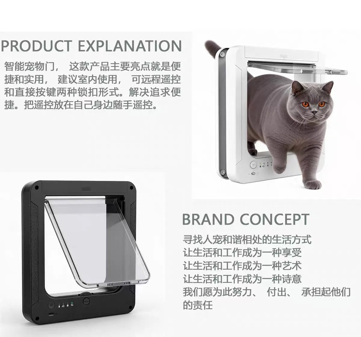 RFID Smart Cat Flap Door — Sensor-Activated