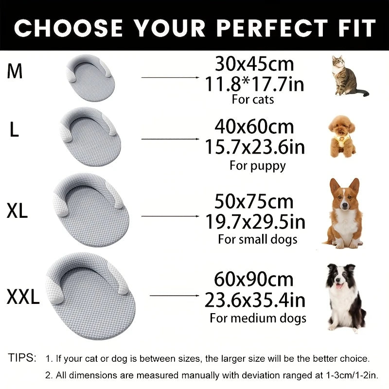 Oval Ice Silk Cooling Bed for Dogs & Cats