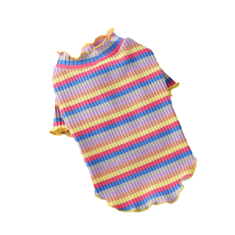 Cotton 100% Cat Dog Vest Summer Pet Clothes Stripe Pullovers for Small Dogs Cats Chihuahua Pomeranian Puppy Ropa Para Perros