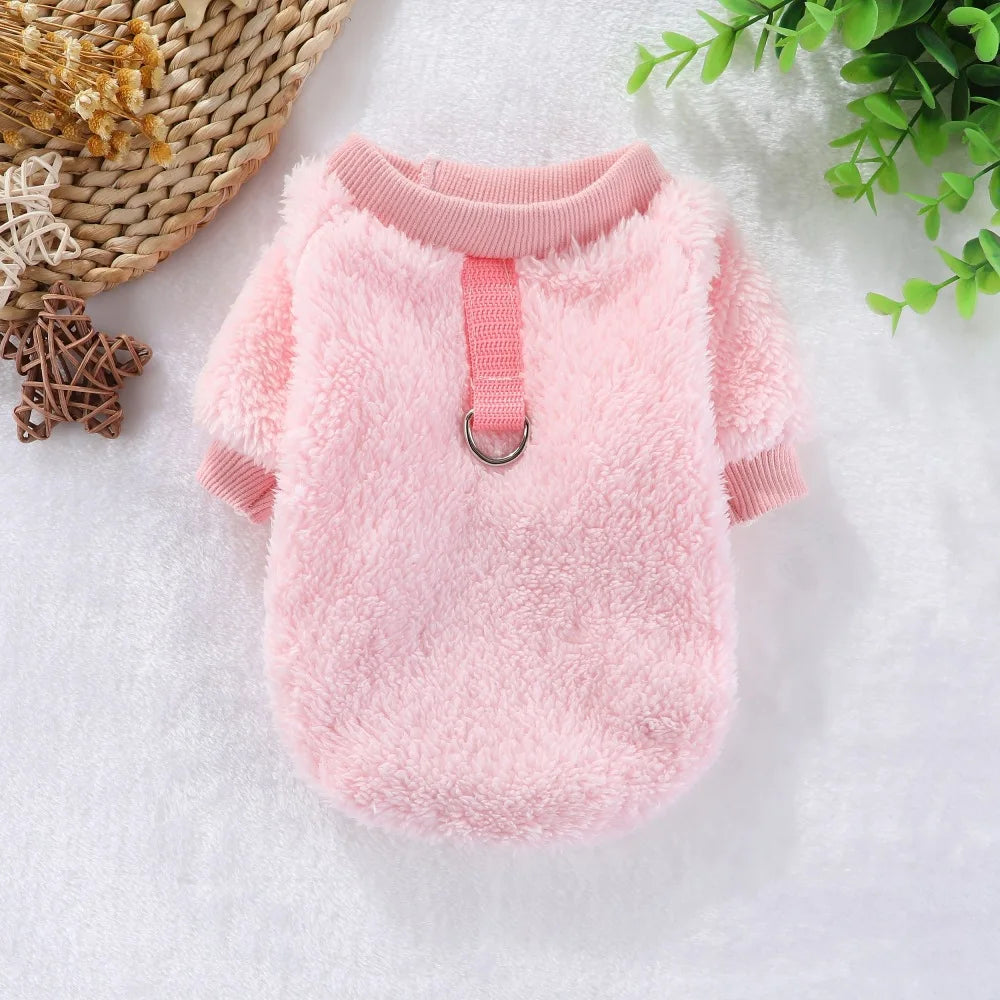 Plush Pet Sweatshirt for Cats & Small Dogs