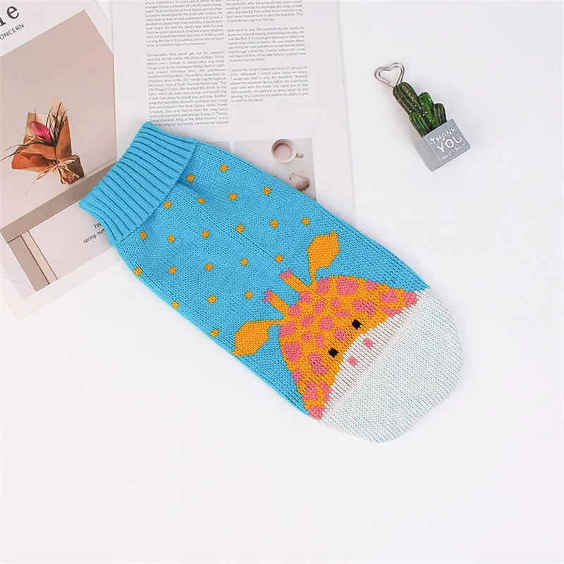 Animal Print Knit Sweater for Cats & Small Dogs
