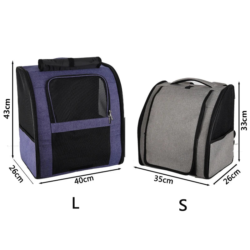 Foldable Breathable Pet Carrier Backpack – Shoulder Bag for Cats & Small Dogs