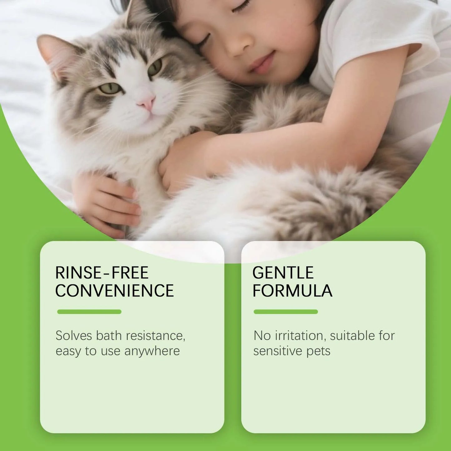 Coconut No-Rinse Dry Shampoo for Cats & Dogs — Sensitive Skin Foam Cleanser with Odour Control