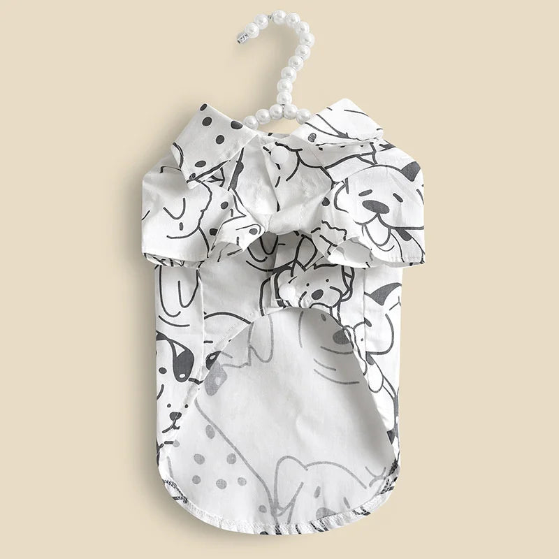 Cartoon Print T-Shirt for Cats & Small Dogs