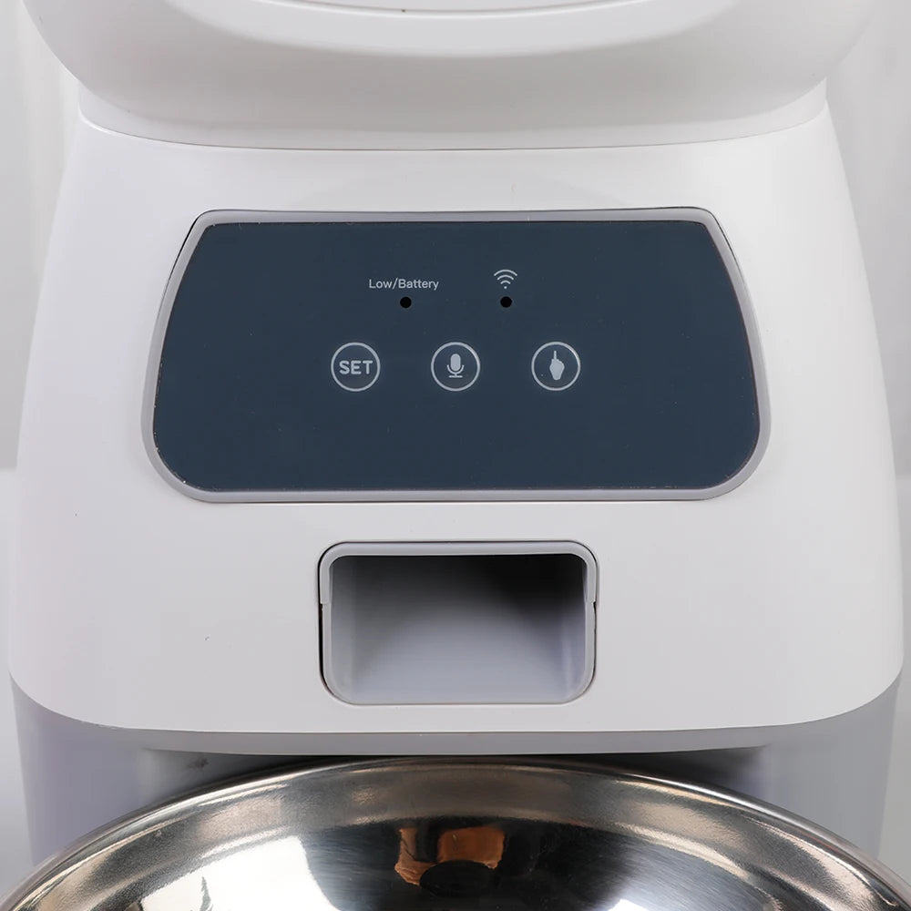 3.5L Smart WiFi Automatic Pet Feeder with Voice Recorder & Slow Feed Swirl Bowl
