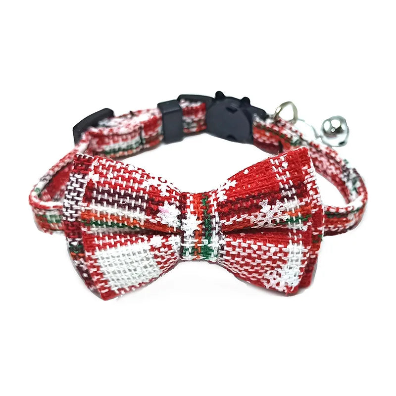 Collier pour chat sécurisé avec nœud papillon et clochette - Motif écossais