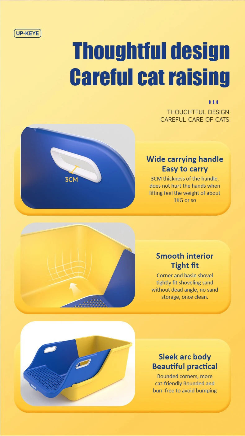 Extra Large Semi-Enclosed Cat Litter Box — Splash-Proof, Easy-Clean, Multi-Cat