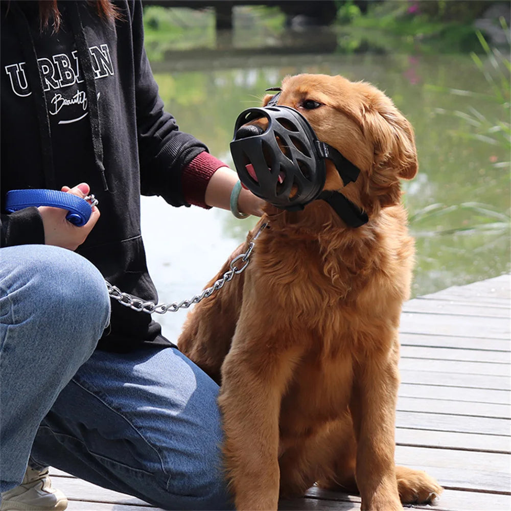 Breathable Anti-Bite Dog Muzzle with Open Nose