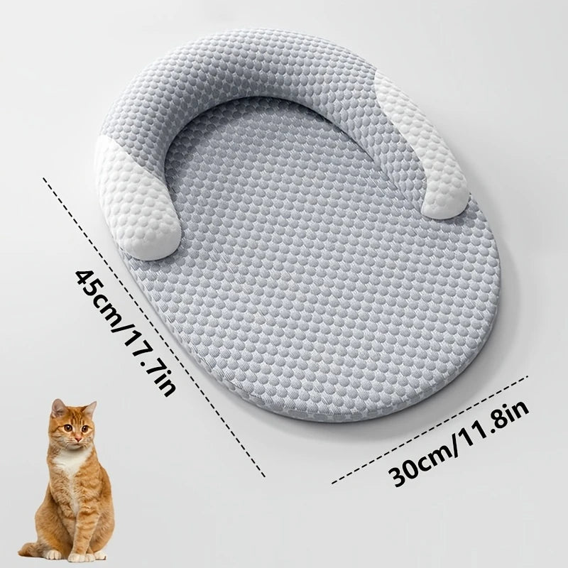 Oval Ice Silk Cooling Bed for Dogs & Cats