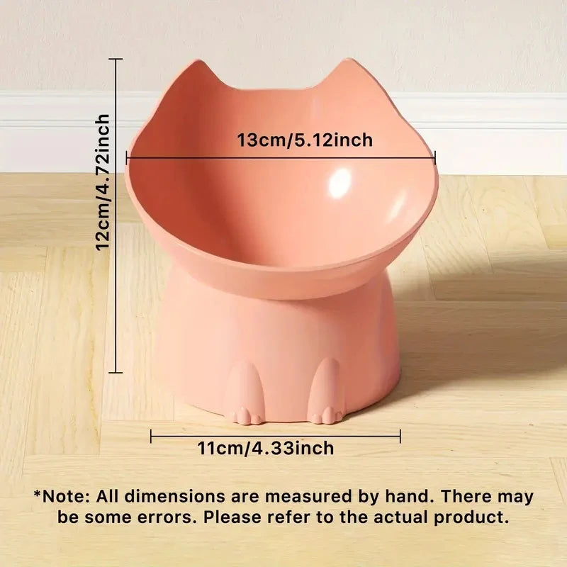 Elevated Cat Bowl - Anti-Tip Raised Feeding Dish with Tilted Design