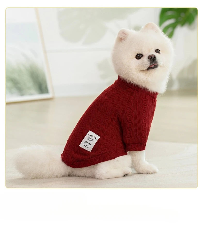 Knitted Dog Sweater for Autumn and Winter