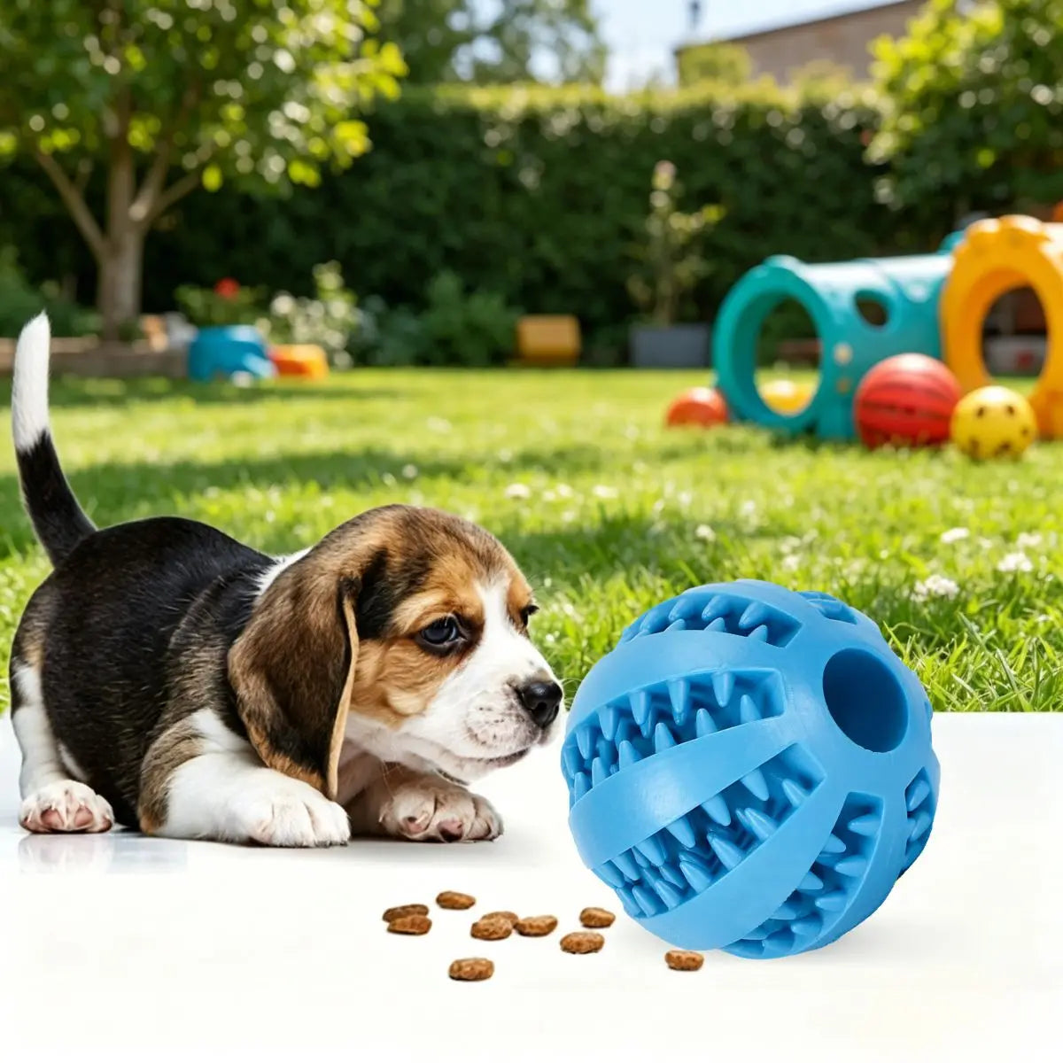 Bite-Resistant Treat Dispensing Dog Ball