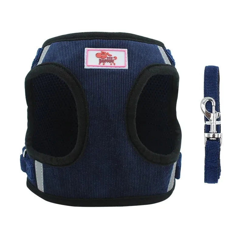 Harnais tactique pour chien avec laisse – Harnais de poitrine réglable pour chiens de petite à grande taille