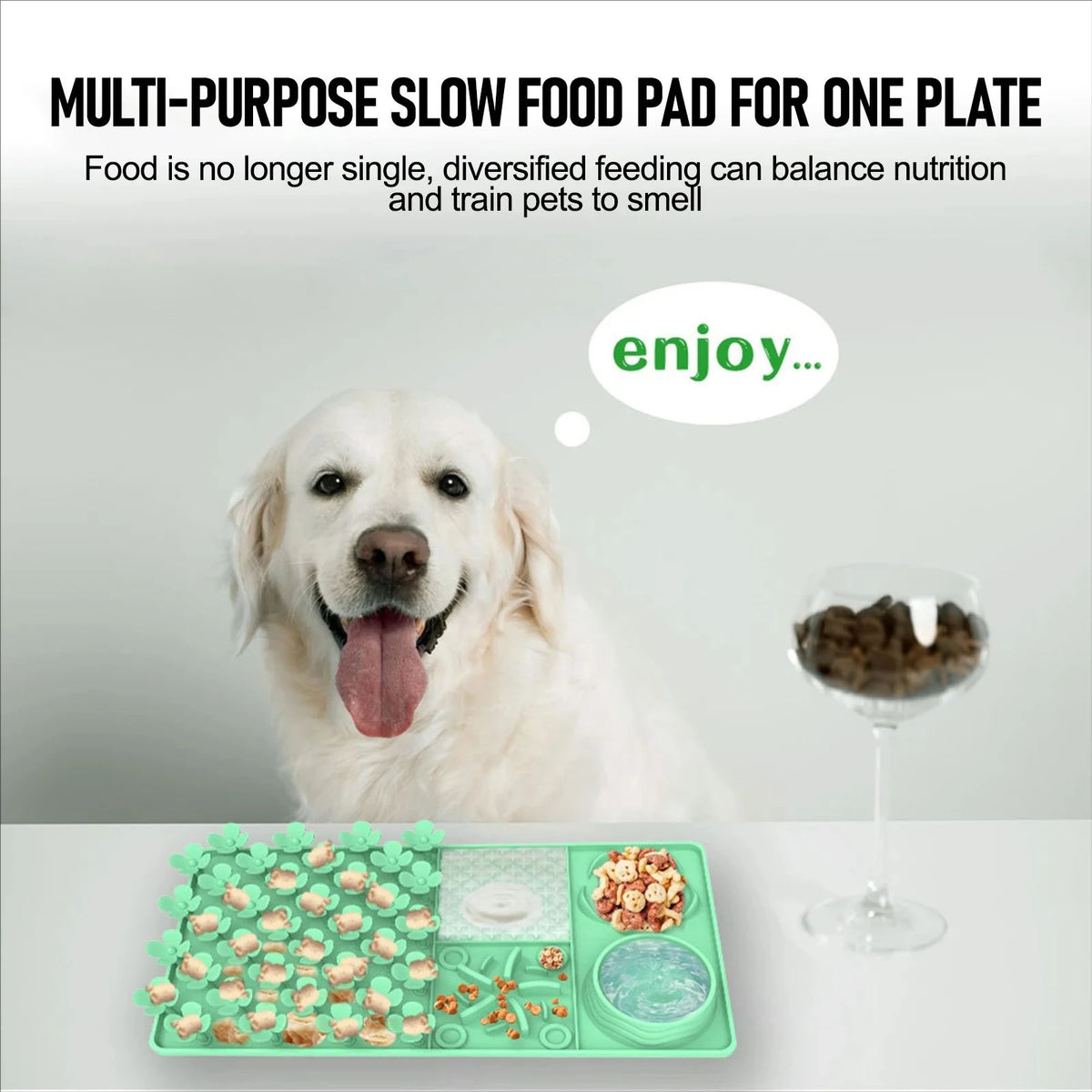 Silicone Lick Mat with Suction Cup for Dogs — Slow Feeder & Bath Distraction