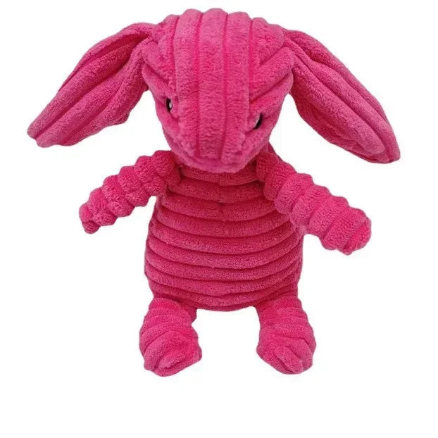 Jouet couineur en peluche pour chien - Forme d'animal en velours côtelé résistant aux morsures