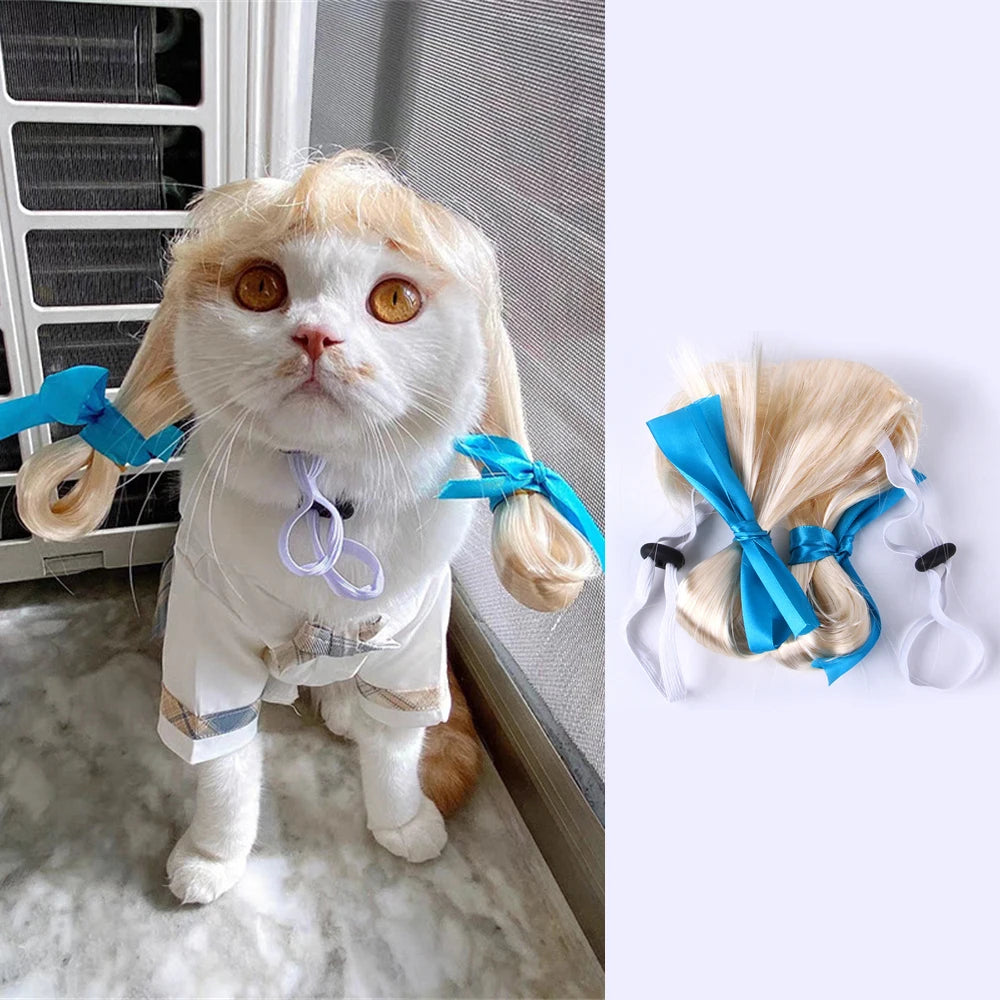 Novelty Faux Fur Wig Hat for Dogs & Cats