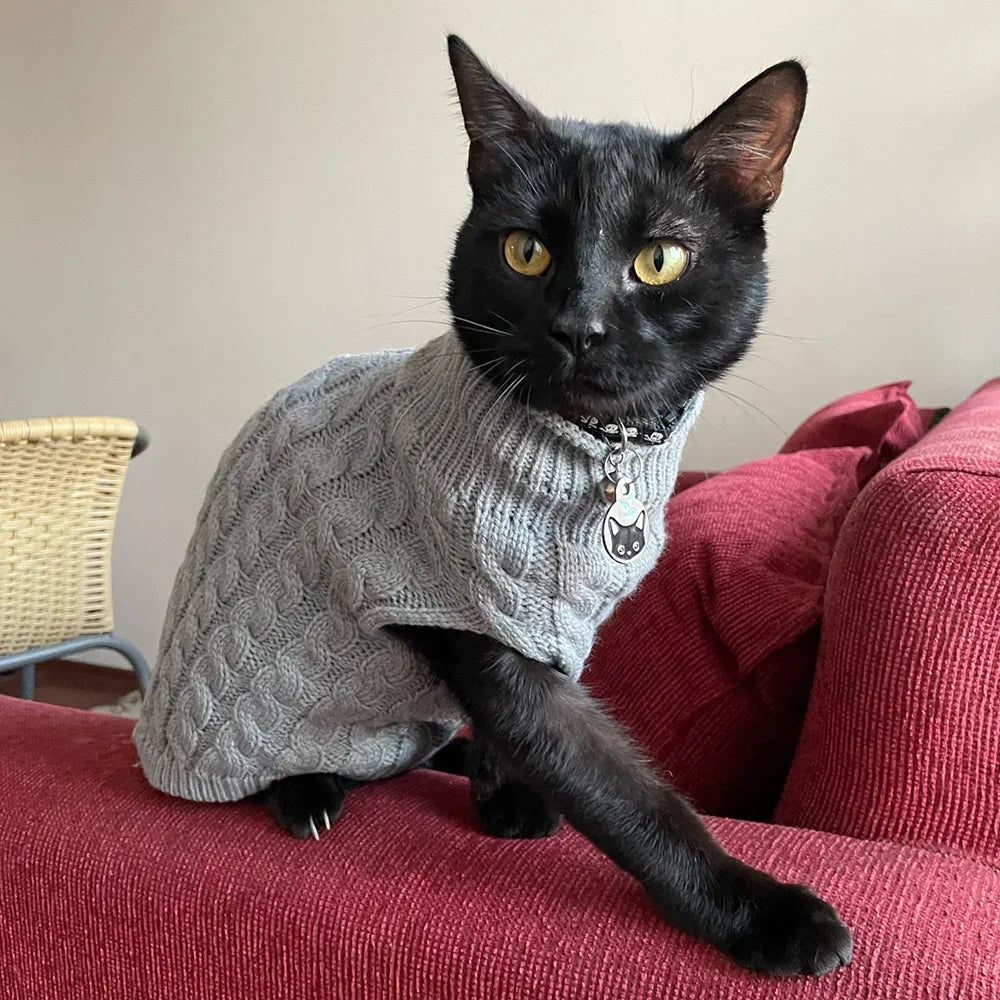 Knitted Pet Sweater for Cats & Small Dogs — 7 Colours, XS–XL