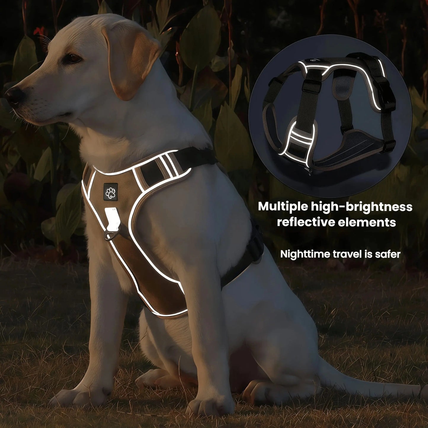 Reflective Tactical No-Pull Harness & Leash Set for Medium & Large Dogs