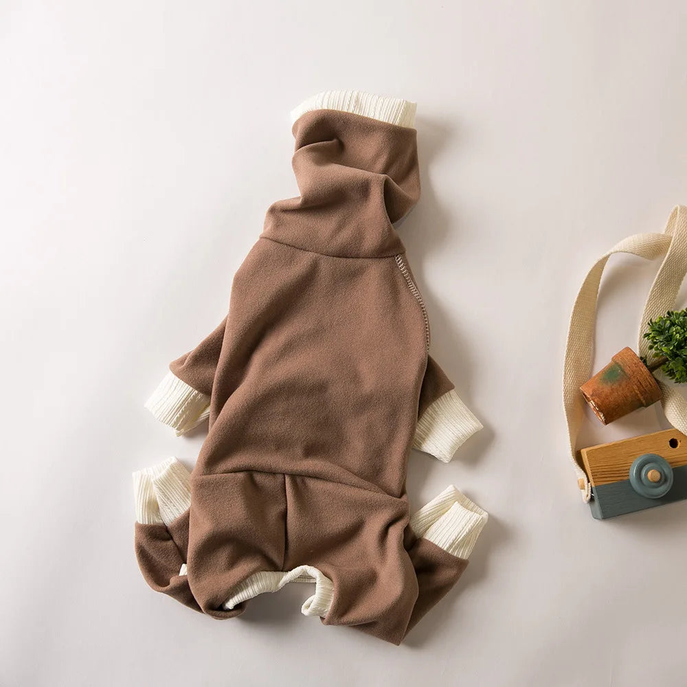 Pull pour chien en peluche à col montant — Couche de base chaude à quatre pattes