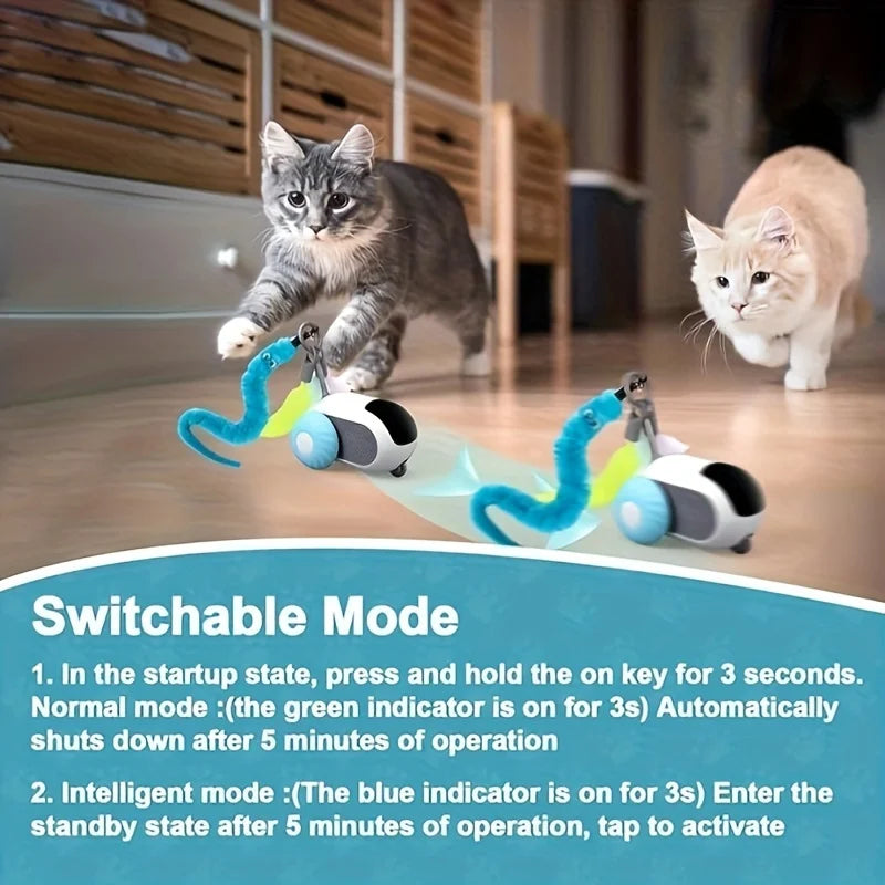 Voiture intelligente pour chat avec évitement d'obstacles - Jeu interactif autonome