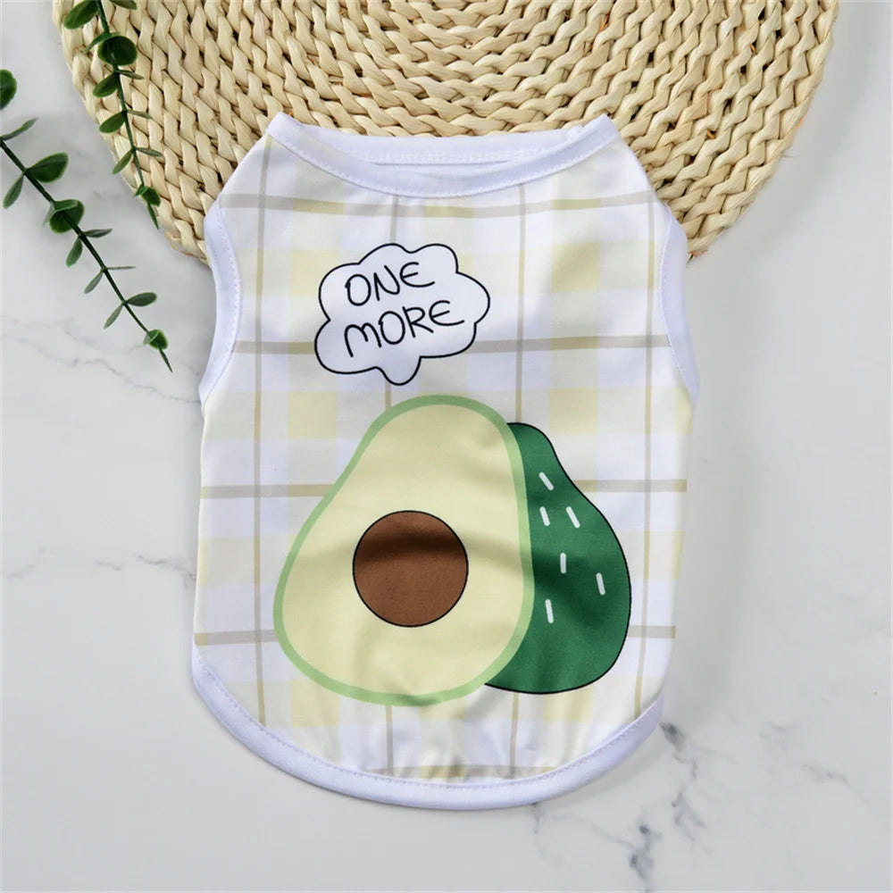 Cartoon Print Sleeveless Vest for Small Dogs & Cats