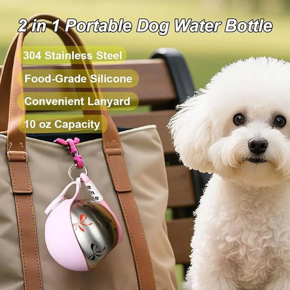 Portable Stainless Steel Water Dispenser for Dogs