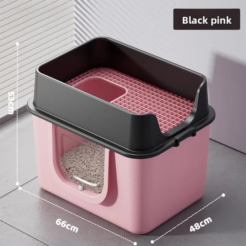 Top Entry Self-Cleaning Cat Litter Box with Odour Control & Anti-Splash Drawer