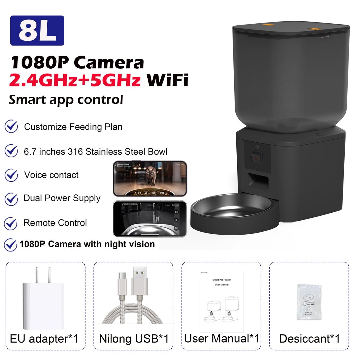 Smart Automatic Pet Feeder with Camera