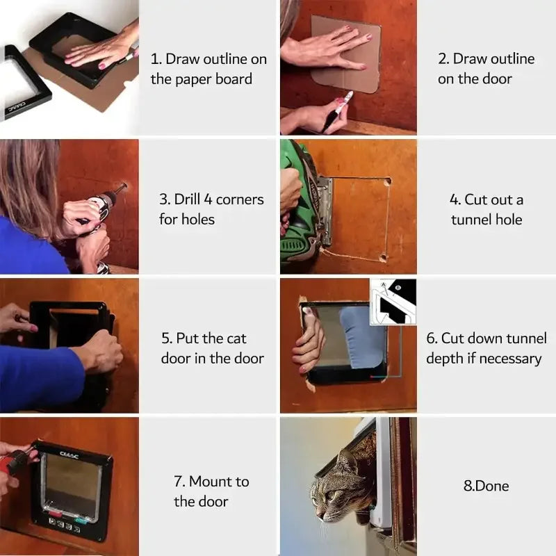 4-Way Locking Weatherproof Pet Flap Door
