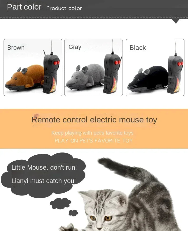 Remote Control Electronic Rat Cat Toy – Wireless RC Mouse for Cats & Kittens