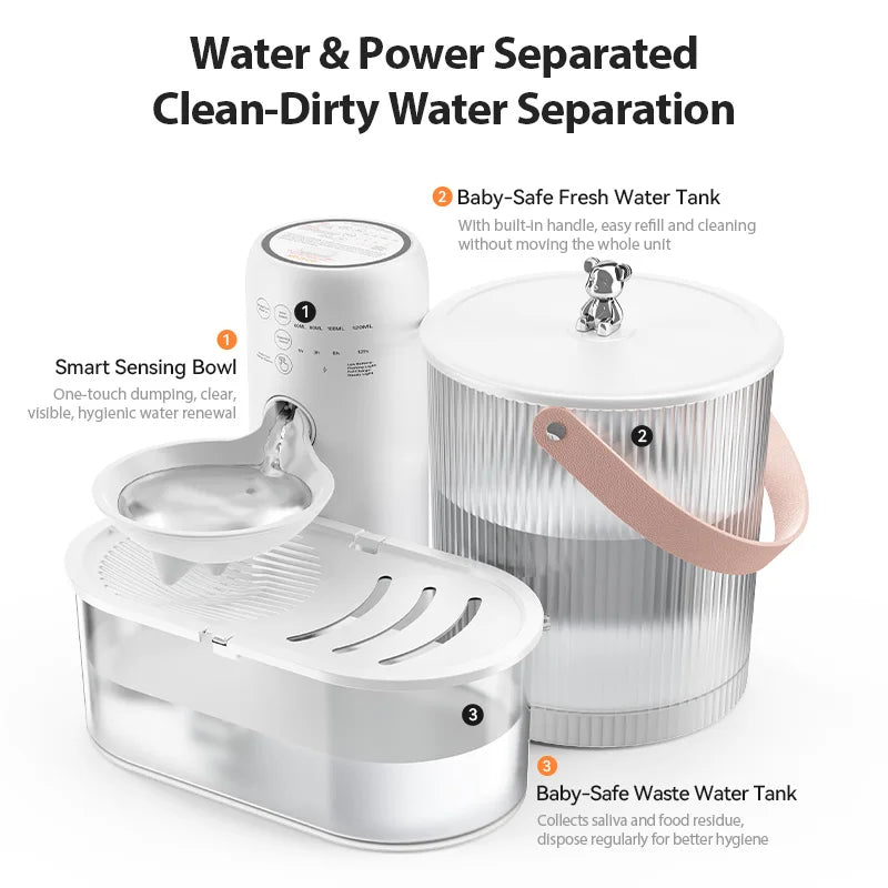 Smart Pet Water Fountain 3L Wireless Ultra Silent