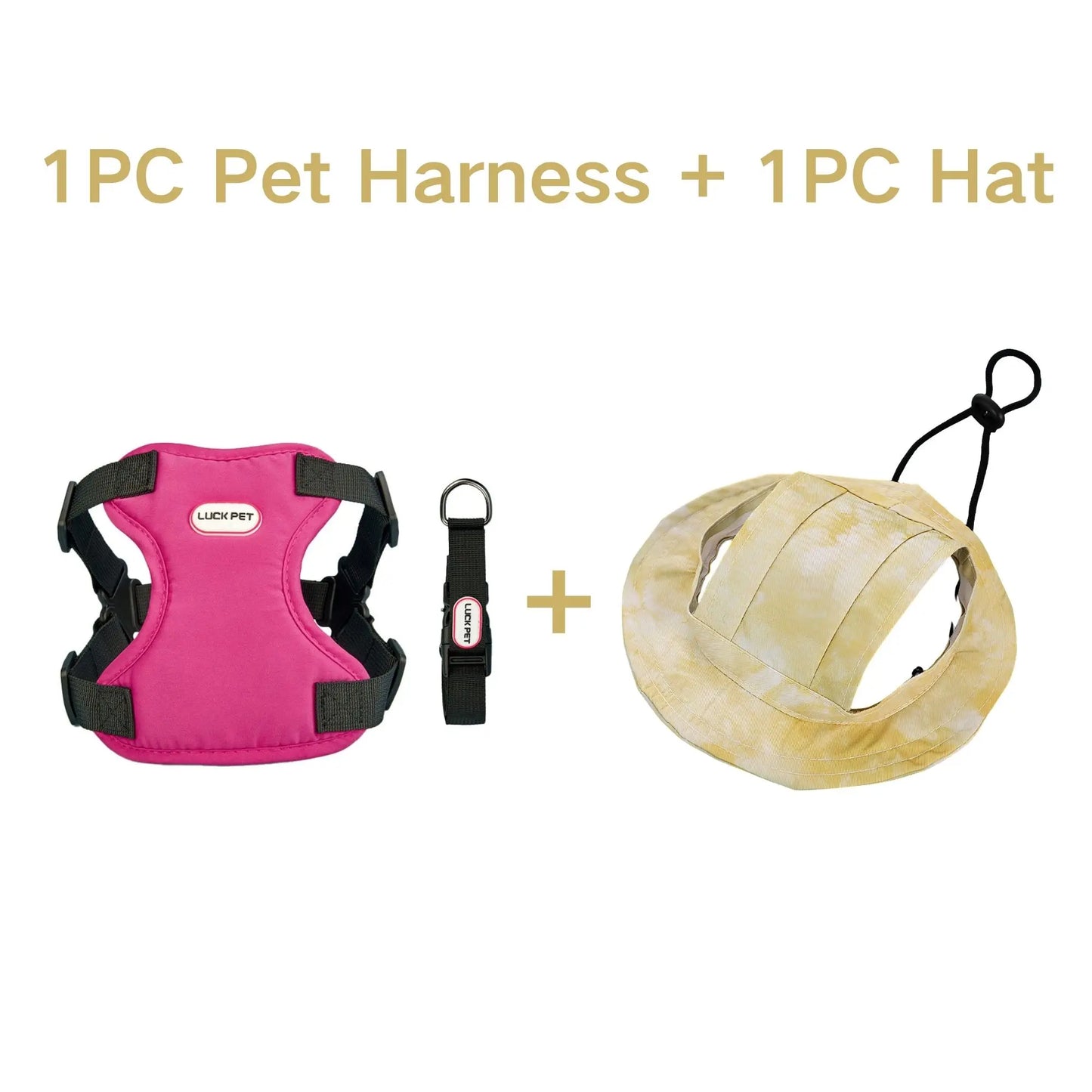 Anti-Escape Harness, Leash & Sun Hat Set for Small Dogs & Cats