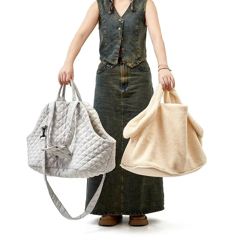 Plush Pet Carrier Handbag for Cats & Small Dogs