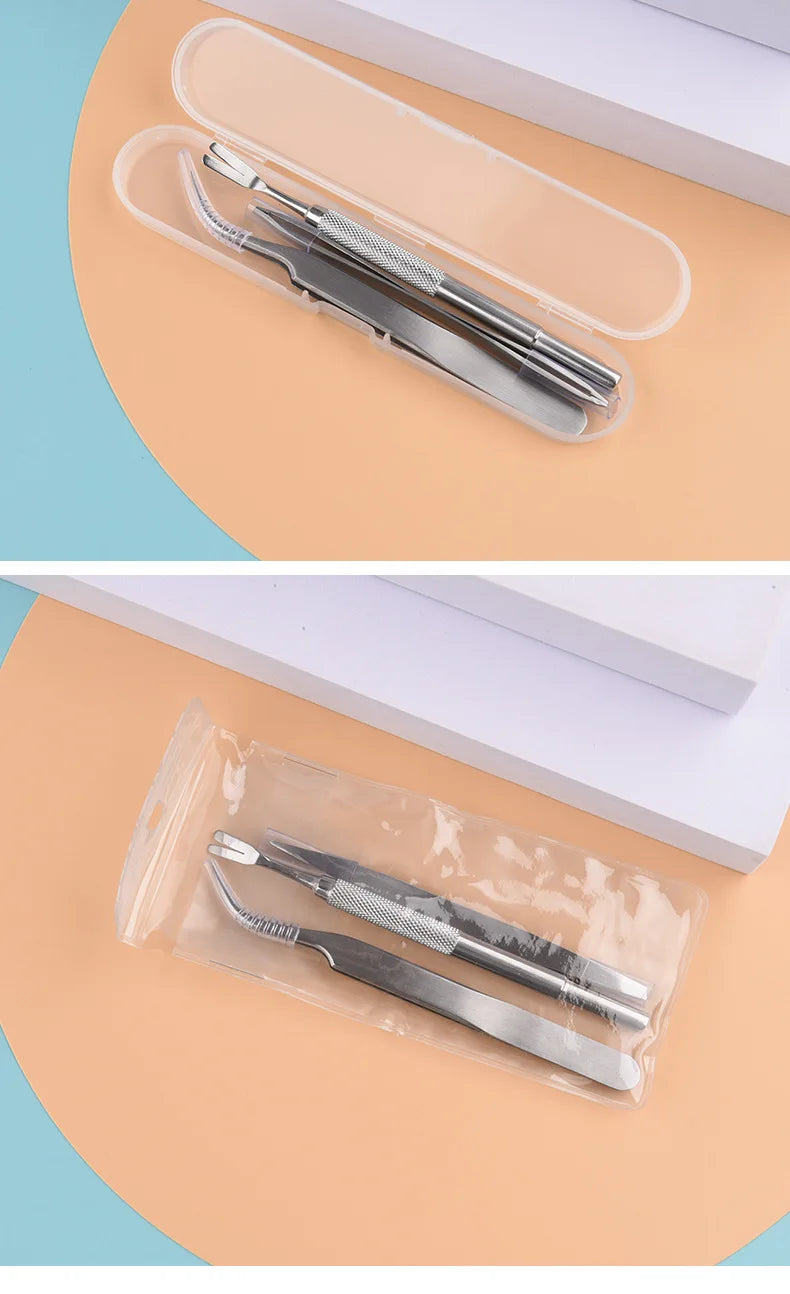 Stainless Steel Tick & Flea Remover Tool Set for Dogs & Cats