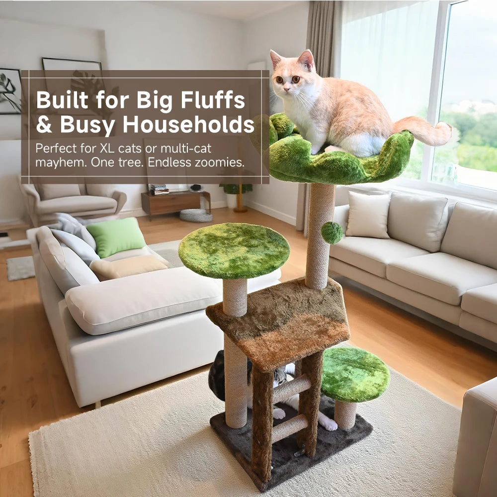 Multi-Tier Cat Tree with Scratching Post & Perch