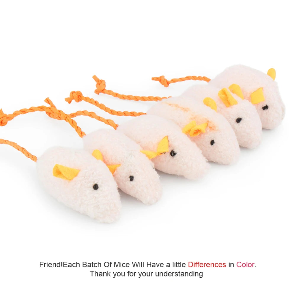 Catnip Plush Mouse Cat Toys – 6 Pack