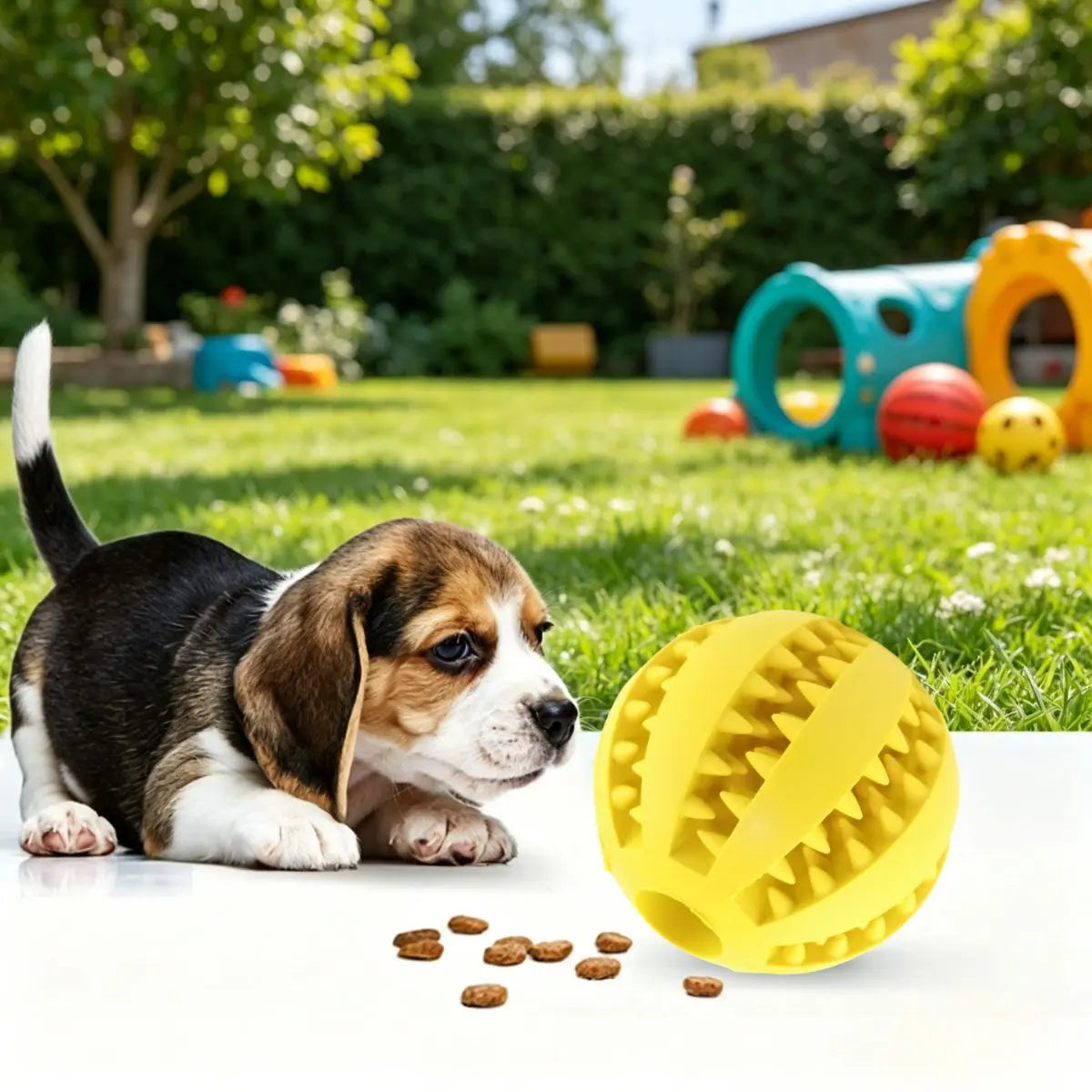 Bite-Resistant Treat Dispensing Dog Ball