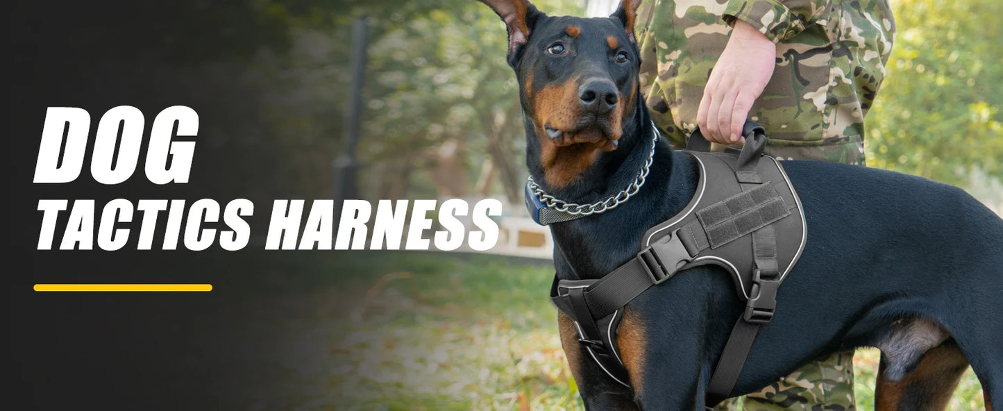 Tactical Dog Training Vest Harness – No-Escape Design