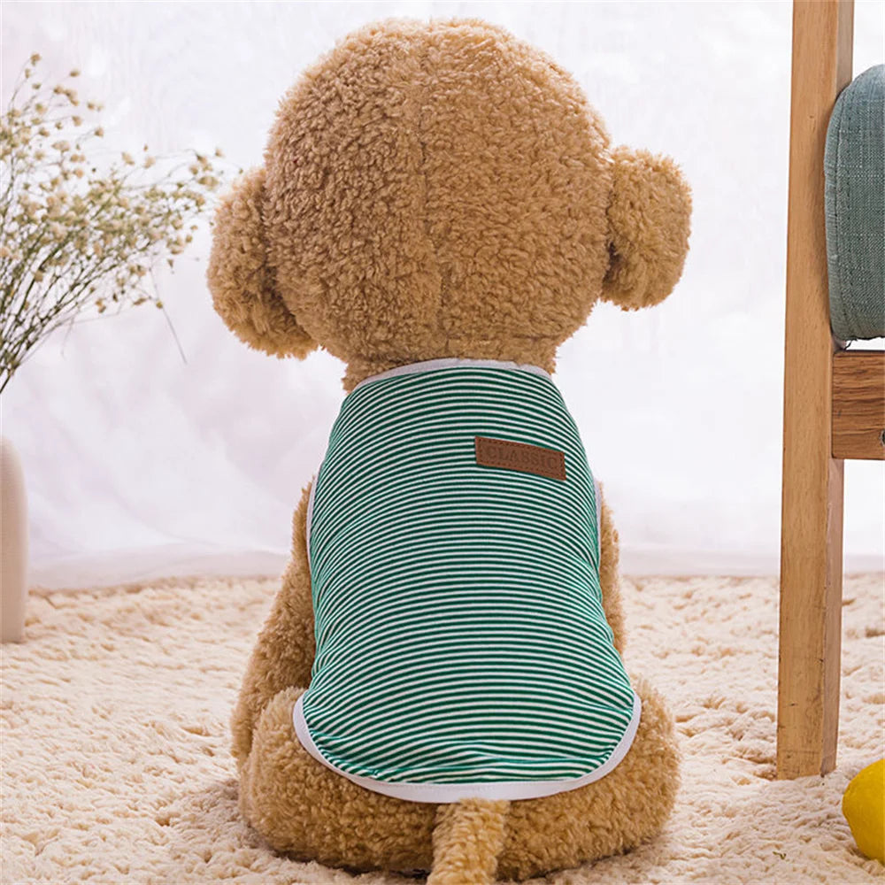 Classic Striped Cotton Vest for Cats & Small Dogs