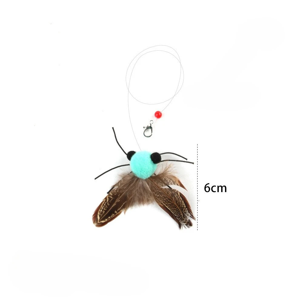 Interactive Cat Feather Toy with Bell
