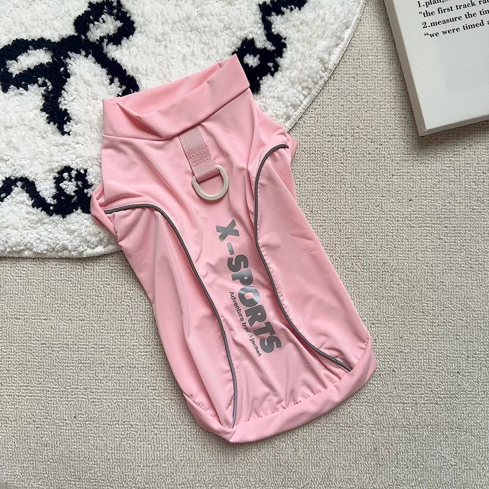 Reflective Sports Pet T-Shirt with Traction Ring