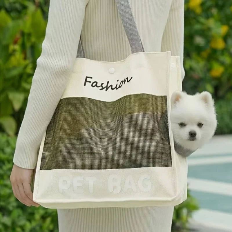 Breathable Canvas Carrier Bag for Cats & Small Dogs