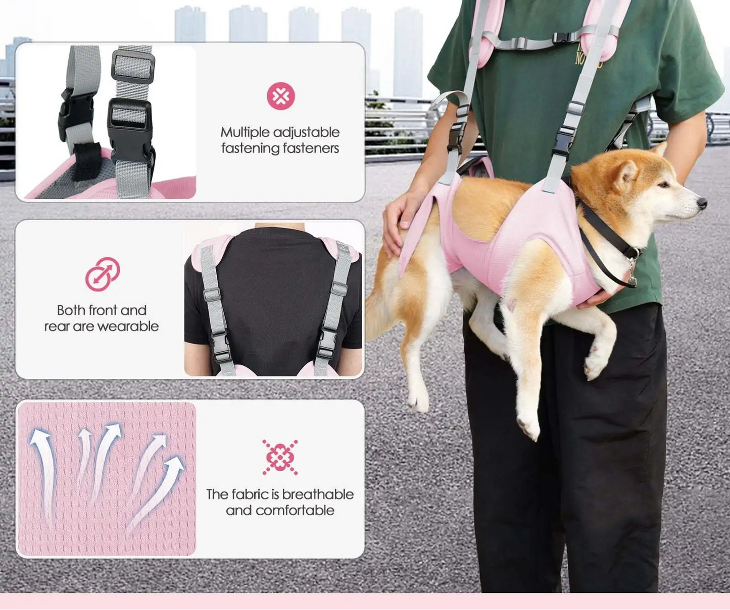 Breathable Pet Carrier Backpack - Adjustable Design for Small to Medium Dogs