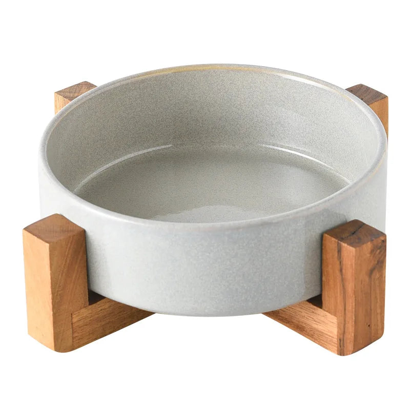 Ceramic Dog Bowl with Slow Feeder & Water Options