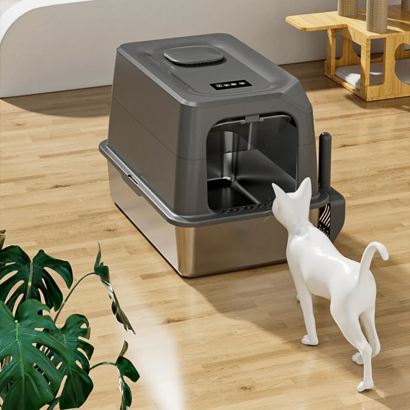 Automatic Self-Cleaning Cat Litter Box — Large Covered with Quiet Auto Scoop & Deodoriser