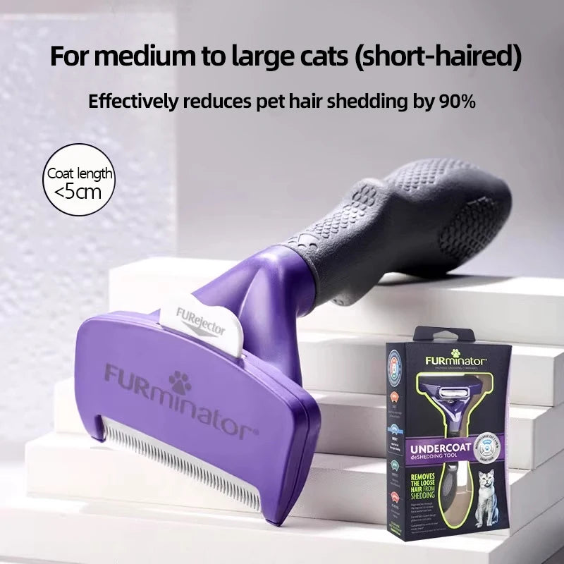 Pet Deshedding Grooming Brush for Dogs & Cats