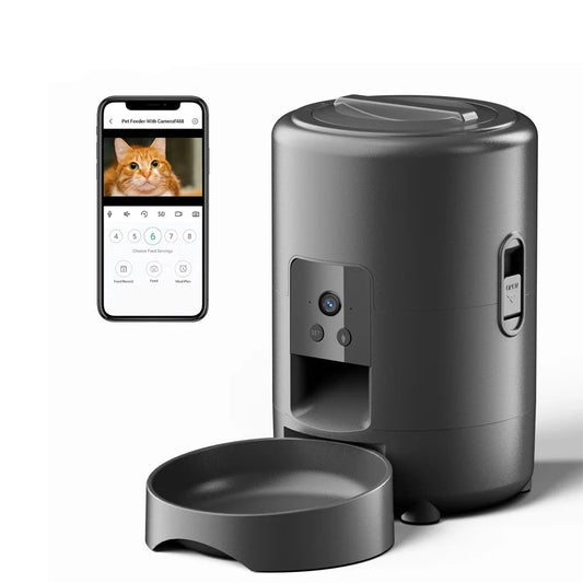 Smart Wi-Fi Pet Feeder with Camera - 2L Automatic Food Dispenser for Dogs & Cats